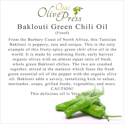 Baklouti Green Chili Infused Olive Oil