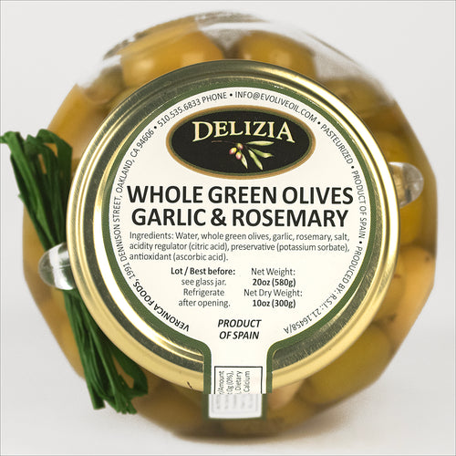 Olives - Whole Manzanilla Olives with Garlic & Rosemary