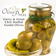 Olives - Gordal Olives Stuffed with Garlic & Green Chile
