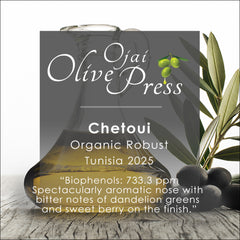 Chetoui Ultra Premium Extra Virgin Olive Oil, Robust Intensity, 733.3ppm