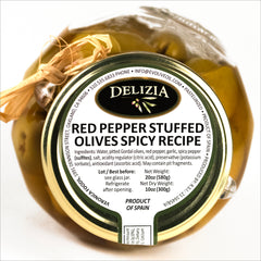 Olives - Red Pepper Stuffed Olives, Spicy Recipe